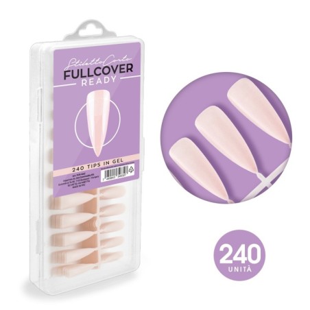FULLCOVER READY TIPS IN GEL NATURAL STILETTO CORTO