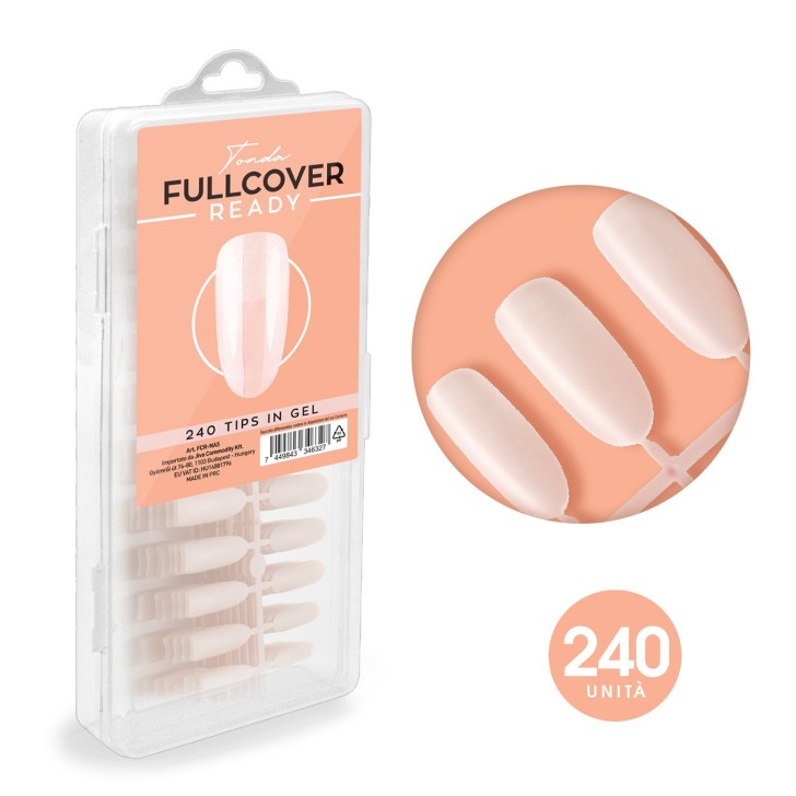 Tips Ready Fullcover en Gel redondo Natural .