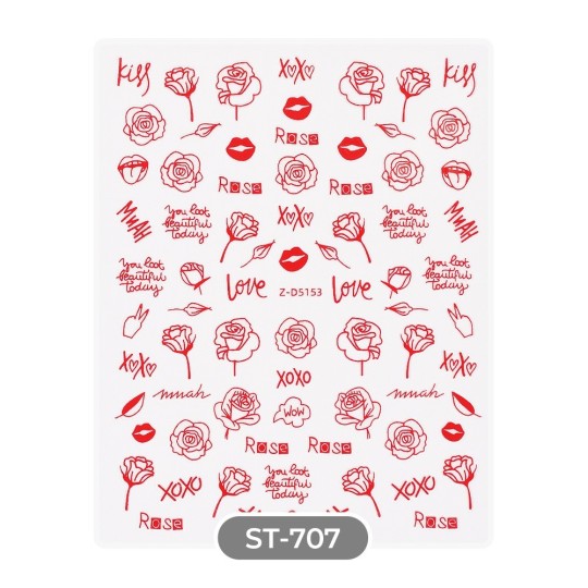 ADESIVI STICKERS ST707 rose