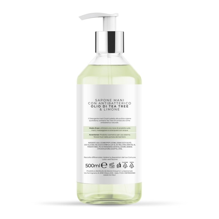 SAPONE MANI CORAL Antibatterico con Olio di Tea Tree - 500ml