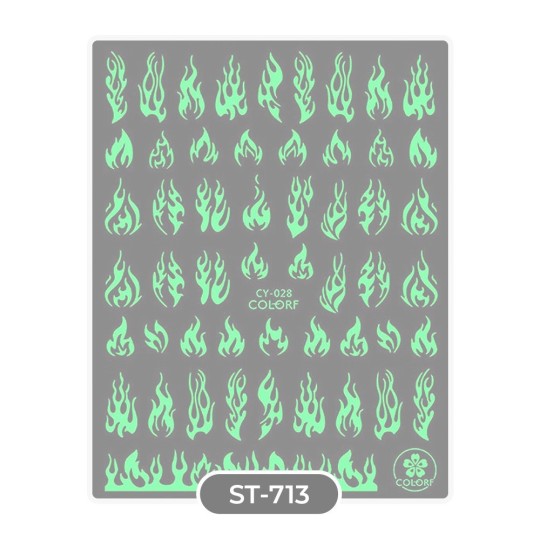 ST713 Fluo Stickers flame