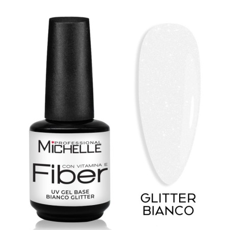 Gel Base Fiber Con Vitamine - Bianco Glitter
