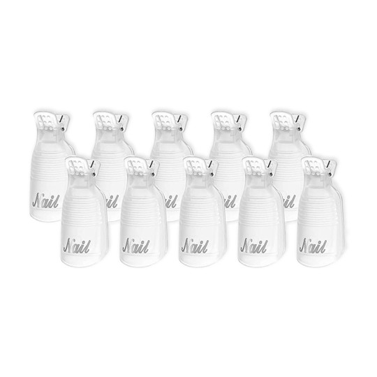 10 Clips Kit for Gel and Semi-Permanent Nail art Removal - White