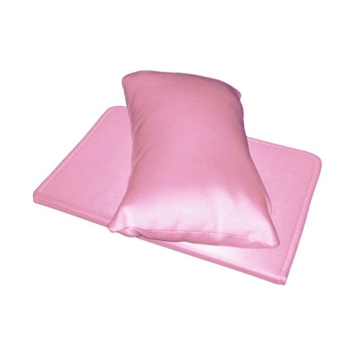 Cuscino Poggiamano Rosa Con Tappetino