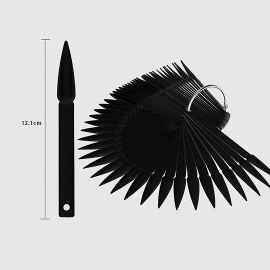 Black Stiletto Ring Tips Display - 40Pcs