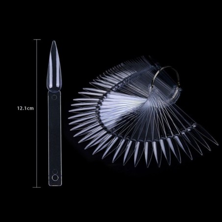 Clear Stiletto Ring Tips Display - 40Pcs