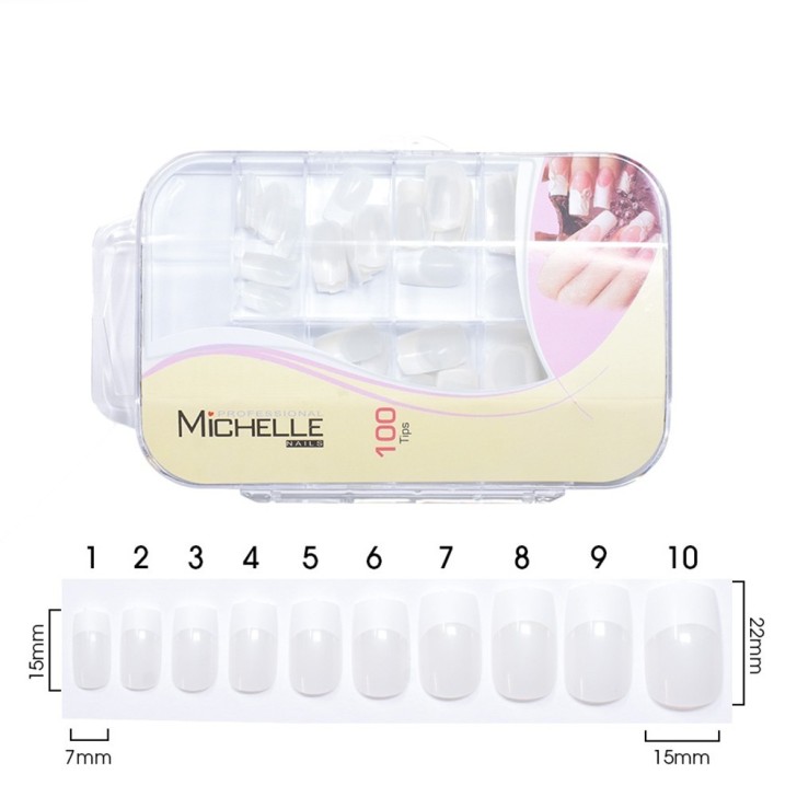 100 French Tips Trasparenti Box - 10 Misure
