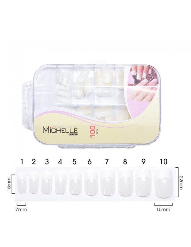 100 FRENCH TIPS BIANCHE BOX - 10 MISURE