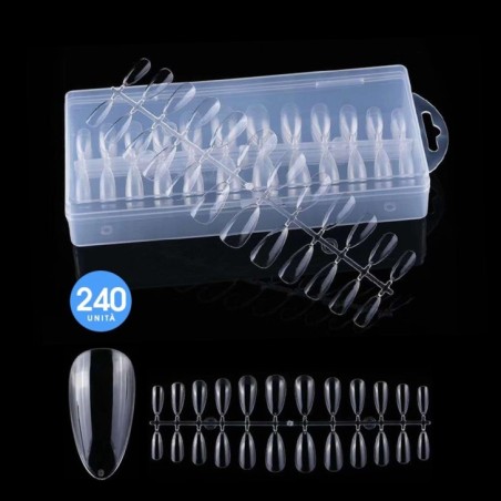Fullcover Tips In Gel Mandorla - Trasparenti