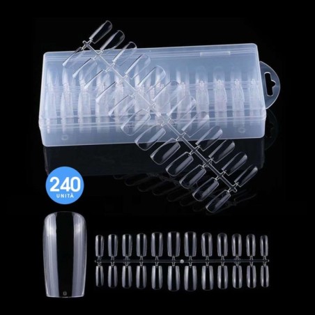 Fullcover Tips In Gel Square - Trasparenti