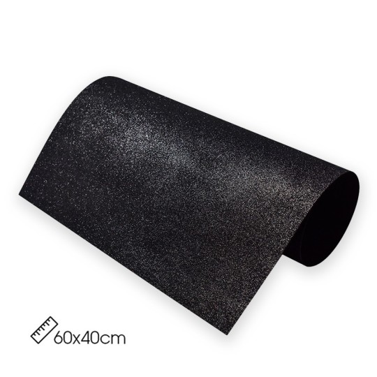Tappeto in gomma glitterato nero