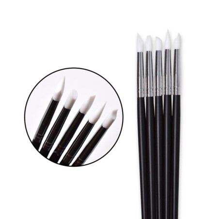 Set 5 Pennelli In Silicone Bianchi