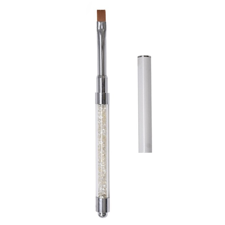 Pennello Piatto Medio Con Brillantini N.8 - Argento