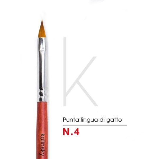 brush acrilic Kolinsky n° 4, pinceau en bois