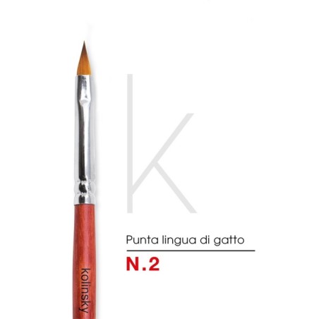 brush acrilic Kolinsky n° 2, pinceau en bois
