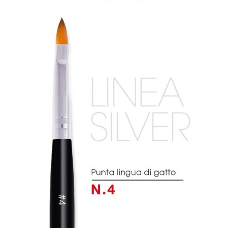 Pincel Lengua de Gato N.° 4 - Línea Silver Pincel Lengua de Gato N.° 4 - Línea Silver