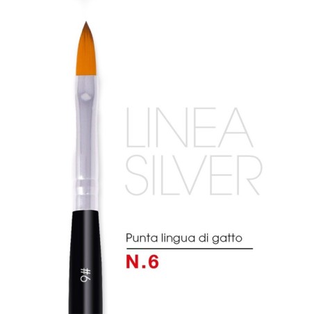 Pincel Lengua de Gato N.° 6 - Línea Silver Pincel Lengua de Gato N.° 6 - Línea Silver