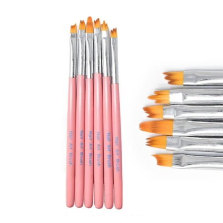 Juego de 6 pinceles Nail art