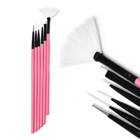 Set of 5 Pink Brushes and Applicator