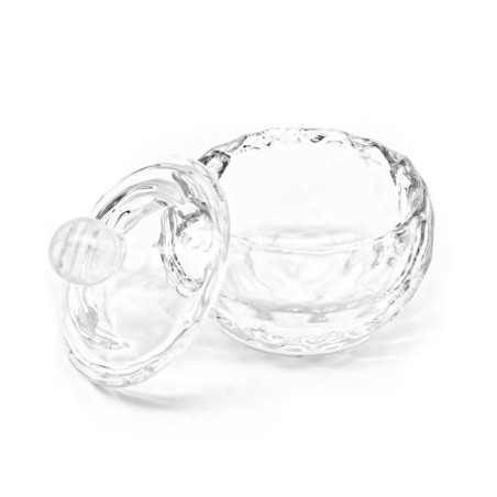 Vaso de cristal con tapa de cristal circular