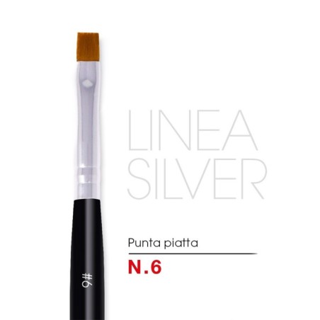 Pennello Punta Piatta Nr 6 - Linea Silver Pennello Punta Piatta Nr 6 - Linea Silver