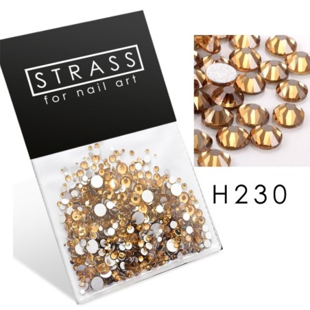 Decorazione Cristalli Strass H230 Oro Scuro