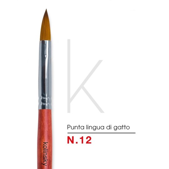 Wooden brush Kolinsky acrilic brush n.12