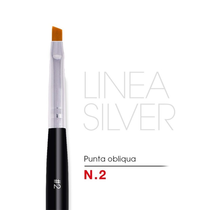 Oblique Brush No. 2 - Silver Line