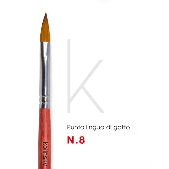 Pincel acrilic Kolinsky n.º 8, brush de madera