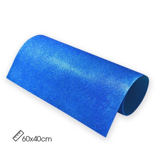 Blue glitter rubber mat