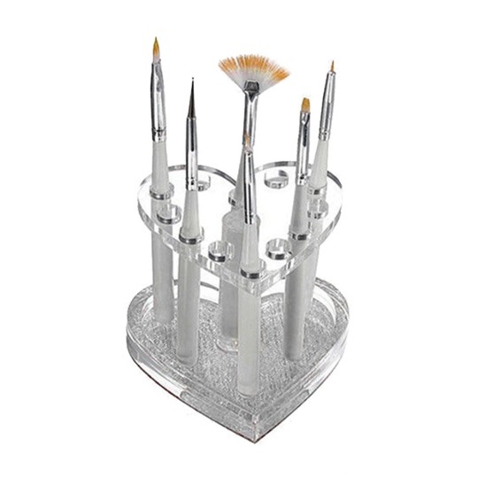 Heart Display Stand - Transparent Brush Holder 2