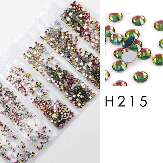 Decorazione Cristalli Strass H215 Green Fucsia