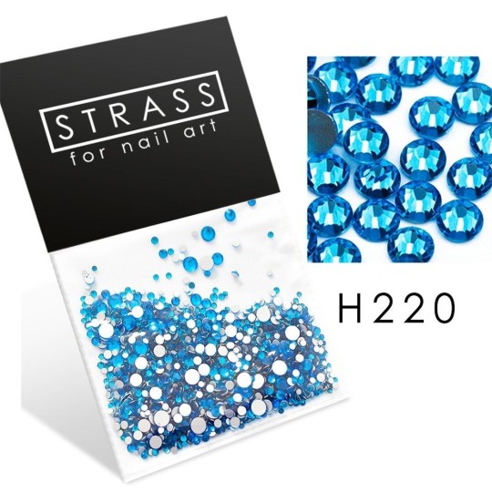 Decorazione Cristalli Strass H220 Azzurro Riflessi Blu
