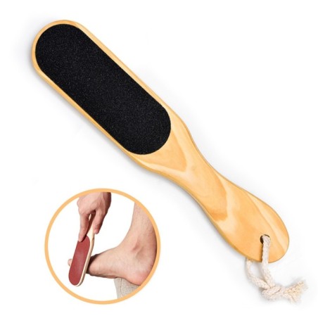 Râpe à callosités à bout rond avec manche en bois - Pedicure