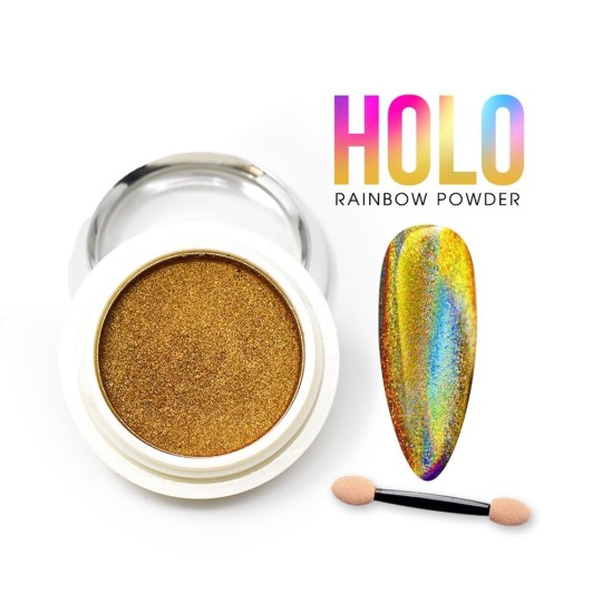 Powder Holo Rainbow Gold Chrome