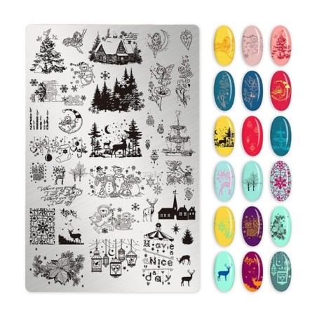 NAIL STAMPING PLATE CHRISTMAS PLS-058