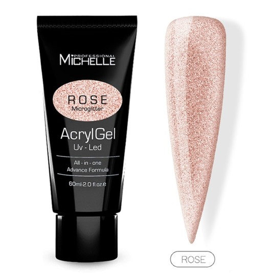 Acrylgel MicroGlitter 60Ml - Rose