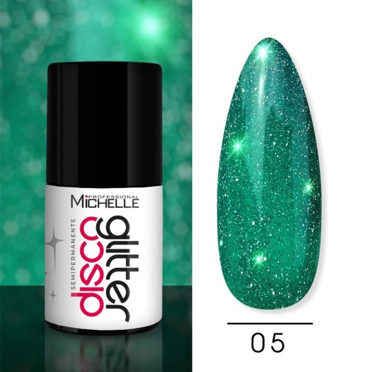 Smalto Disco Glitter Semipermanente - Verde 05