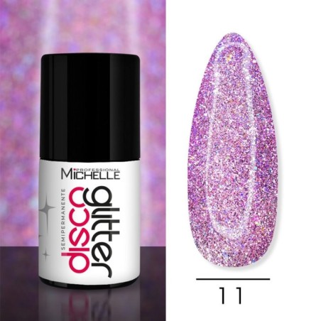 Smalto Disco Glitter Semipermanente - Pink Violet 11