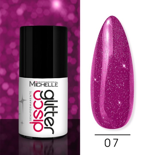 Disco Glitter Semi-Permanent Polish - Violet 07