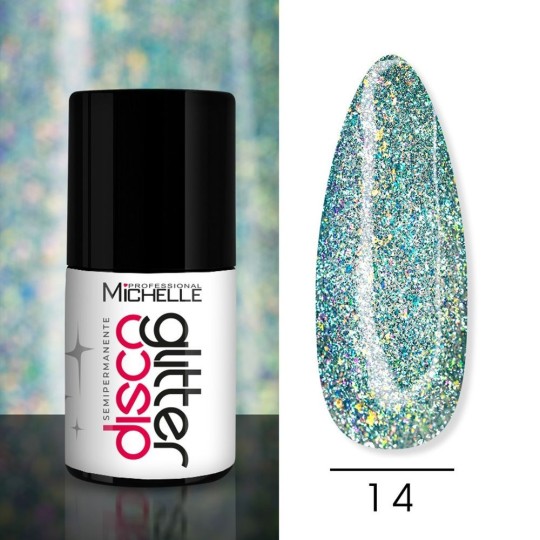 Smalto Disco Glitter Semipermanente - Verde Menta 14
