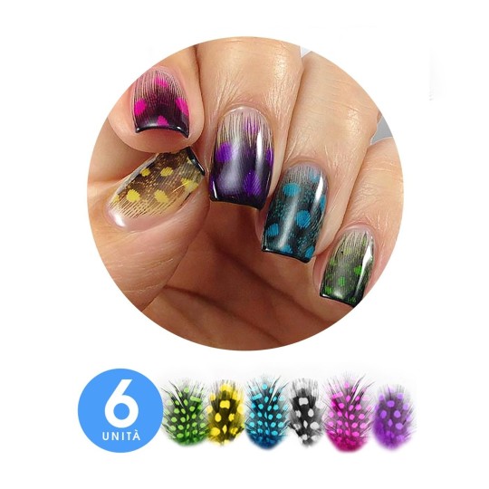 Piume Mix 6 Decorazioni Unghie 2