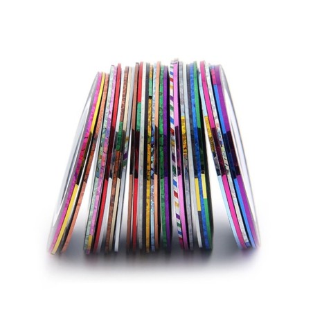 12 Fili Adesivi Strisce per decorazione Unghie assortiti