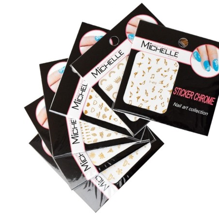 6 Adesivi Stickers Chrome Oro Misti  St136O 6 Adesivi Stickers Chrome Oro Misti  St136O