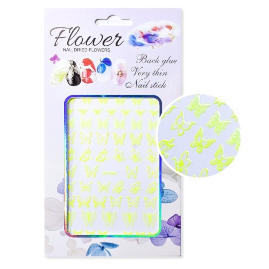 Adesivi Stickers St195 Farfalle Fluo