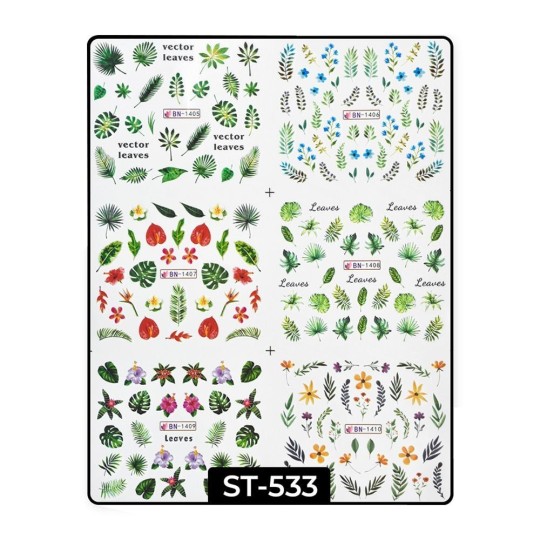 Water Decals Leaves ST533
