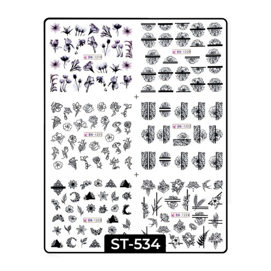Water decals Fleurs ST534