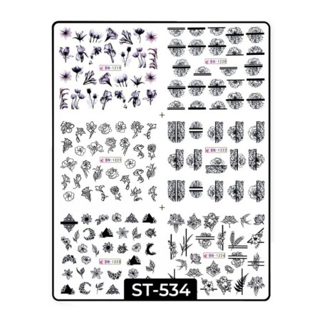 Water decals forma de flores ST534
