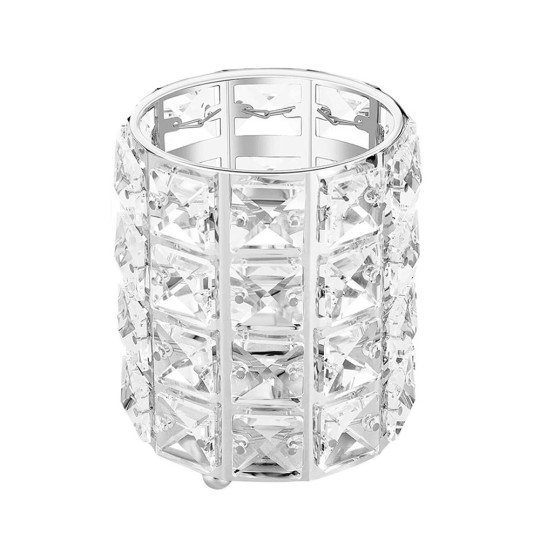 Porta Pennelli da Trucco in Cristallo - Argento Silver