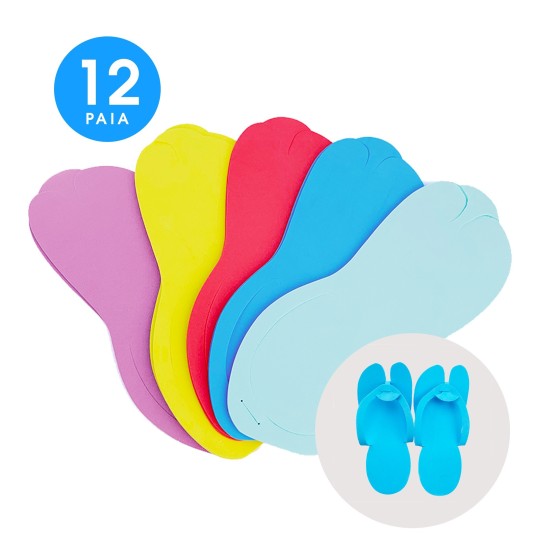 CHAUSSONS JETABLES - COULEURS ASSORTIES 12 PAIRES
